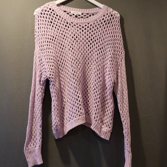 Lilac Open Knit Sweater by Hooked Up - Size Large - Picture 2 of 6